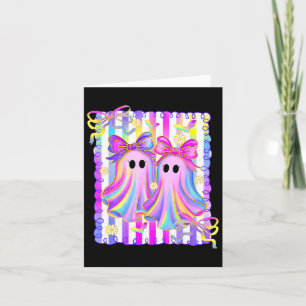 Colourful Aesthetic Halloween Ghosts Girly Girls C Card