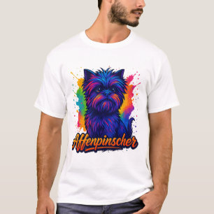 Colourful Affenpinscher Dog Vibrant Pop Art Design T-Shirt