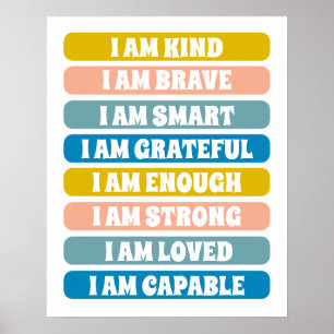 Colourful Affirmations For Kids Nursery Decor