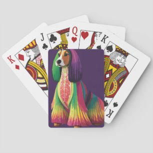 Colourful Afghan Hound Playing Cards