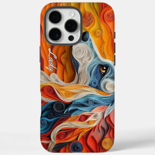 Colourful Afghan Hound Portrait iPhone 16 Pro Max Case