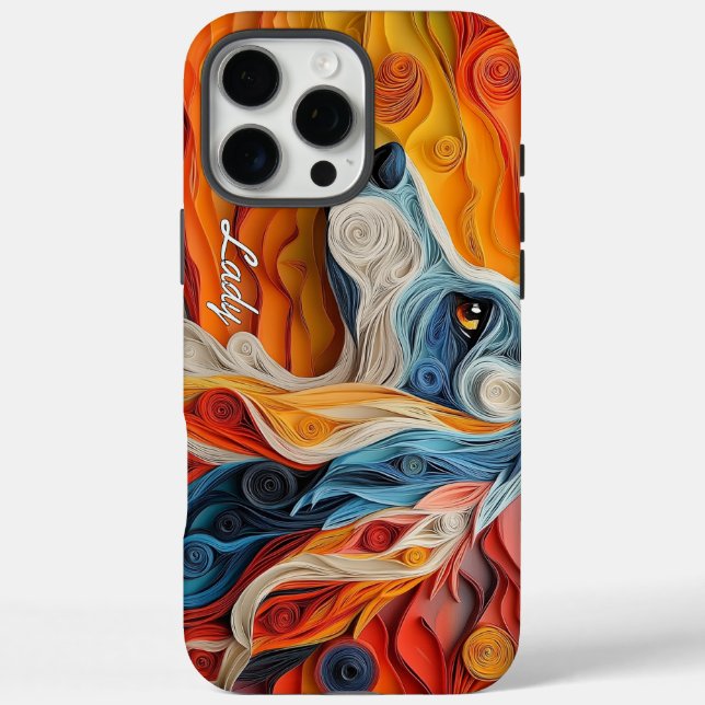 Colourful Afghan Hound Portrait Case-Mate iPhone Case (Back)