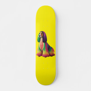 Colourful Afghan Hound Skateboard