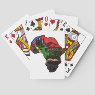 Colourful Africa map design Playing Cards