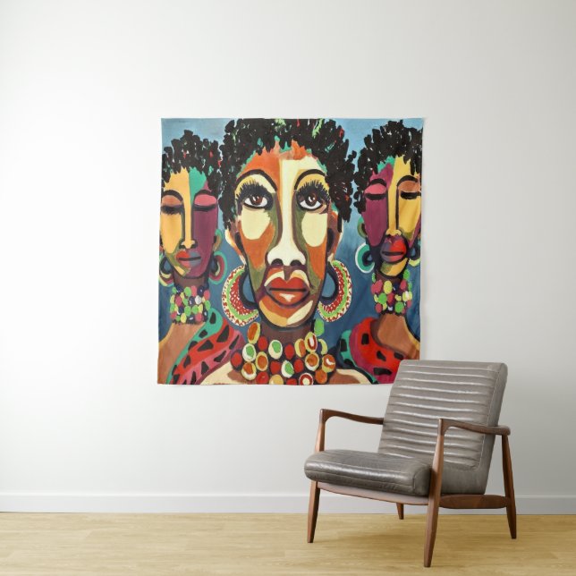 Colourful African Art Tapestry (In Situ)