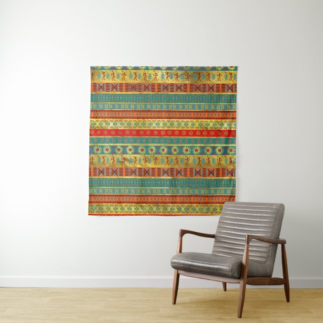 Colourful African Ethnic Tribal Pattern Tapestry (In Situ)