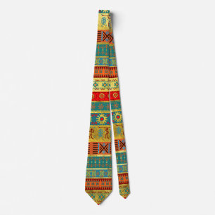 Colourful African Ethnic Tribal Pattern Tie