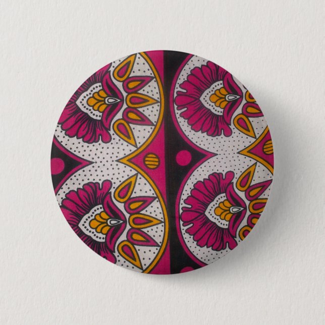 Colourful African Fabric Motif Art Print 6 Cm Round Badge (Front)
