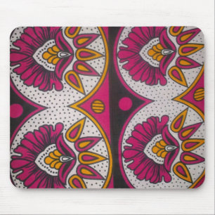 Colourful African Fabric Motif Art Print Mouse Mat