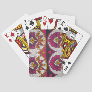 Colourful African Fabric Motif Art Print Playing Cards