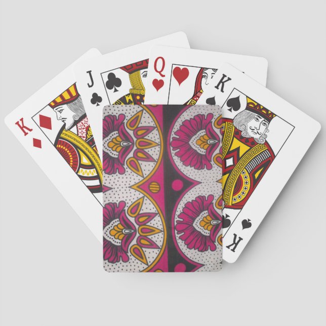 Colourful African Fabric Motif Art Print Playing Cards (Back)