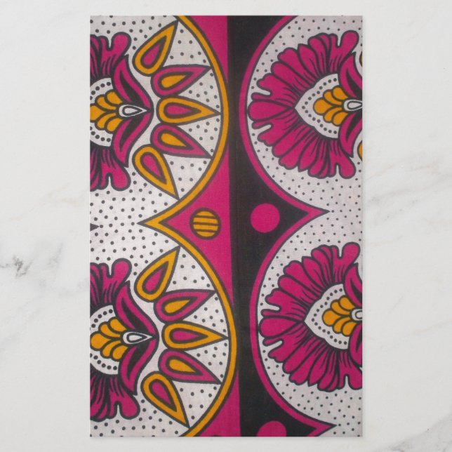 Colourful African Fabric Motif Art Print Stationery (Front)