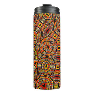 Colourful African fabric - Seamless pattern, illus Thermal Tumbler