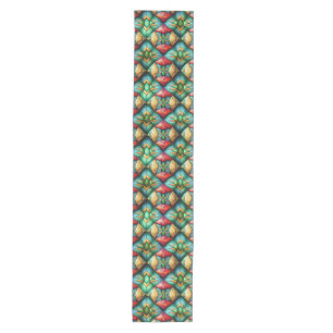 Colourful African-Inspired Geometric Mosaic Patter Medium Table Runner