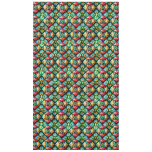 Colourful African-Inspired Geometric Mosaic Patter Tablecloth