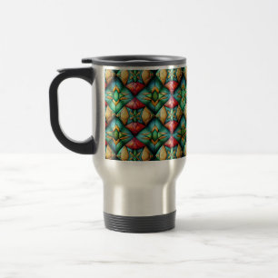 Colourful African-Inspired Geometric Mosaic Patter Travel Mug