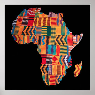 Colourful African Map Poster