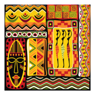 Colourful African Pattern Print Collage