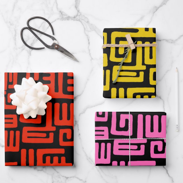 Colourful African Print Wrapping Paper Sheet (Front)