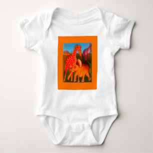 Colourful  African wild animal safari colours Baby Bodysuit