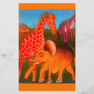 Colourful  African wild animal safari colours Stationery