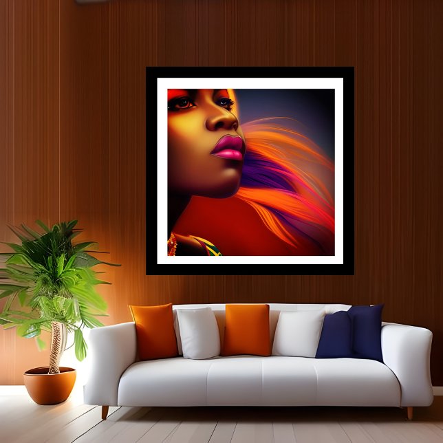 Colourful African women purple orange fantasy Poster (Creator Uploaded)