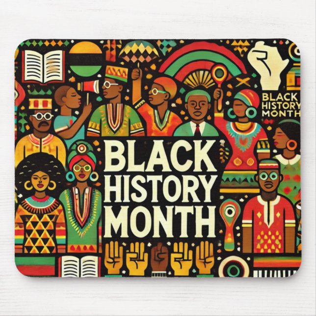 Colourful Afro Culture Graphics Mouse Mat (Front)