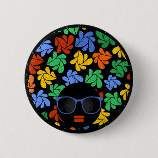 Colourful Afro Love 6 Cm Round Badge