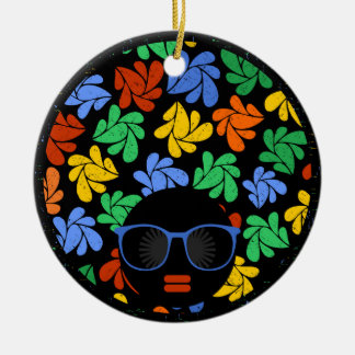 Colourful Afro Love Ceramic Tree Decoration