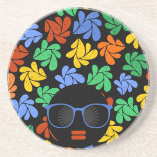 Colourful Afro Love Coaster