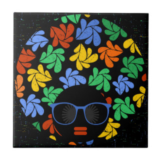 Colourful Afro Love Tile