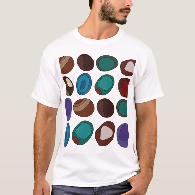 Colourful Agate Stone Crystal Healer T-Shirt (Front)