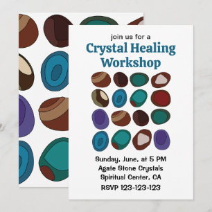 Colourful Agate Stone Crystal Healing Workshop Invitation