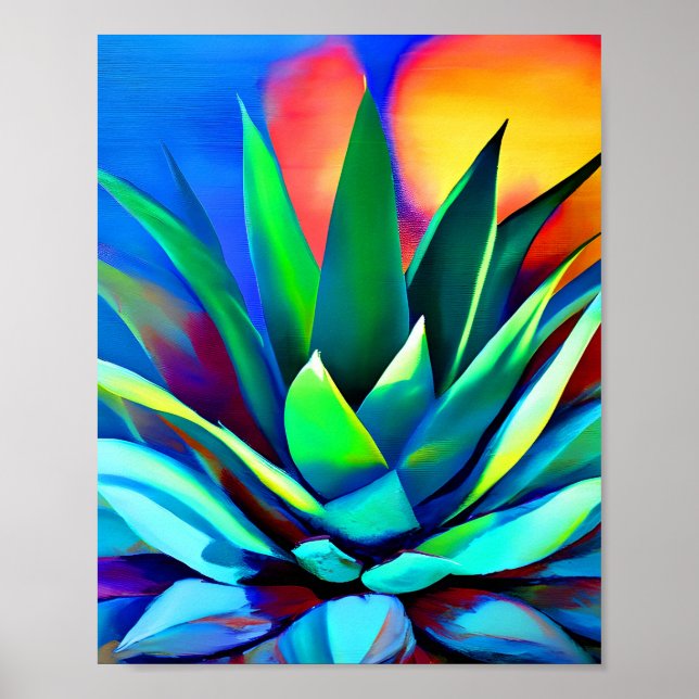Colourful Agave plant  Poster (Front)
