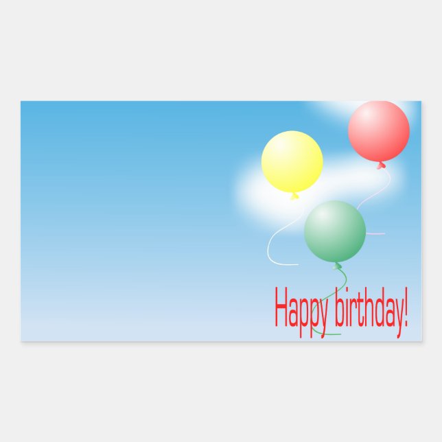 Colourful air balloons rectangular sticker (Front)