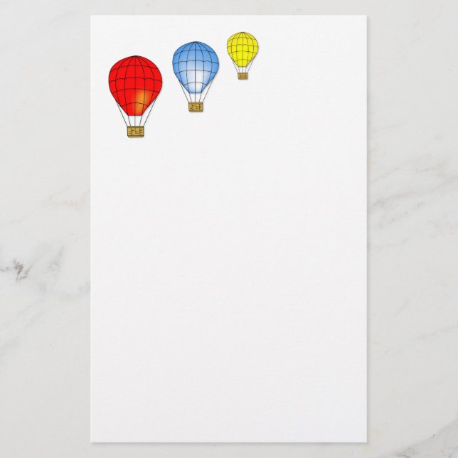 Colourful air balloons stationery (Front)