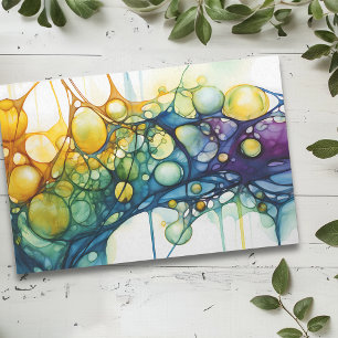 Colourful Alcohol Ink Art Fluid painting Tissue Paper