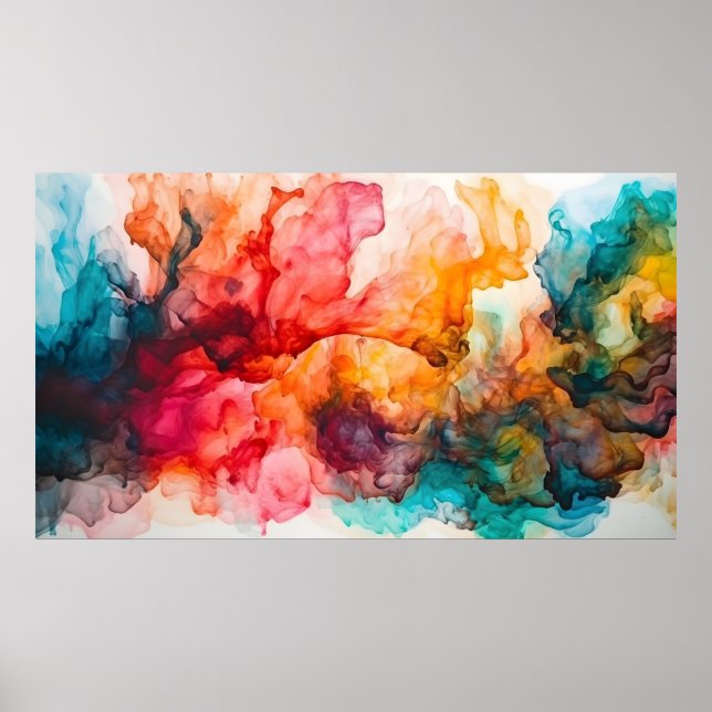 Colourful alcohol ink background poster (Front)