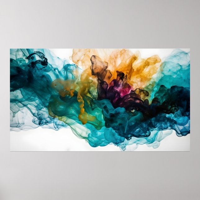 Colourful alcohol ink design poster (Front)