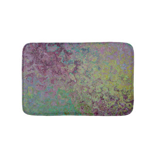 Colourful Alcohol Ink, Green and Burgundy Abstract Bath Mat