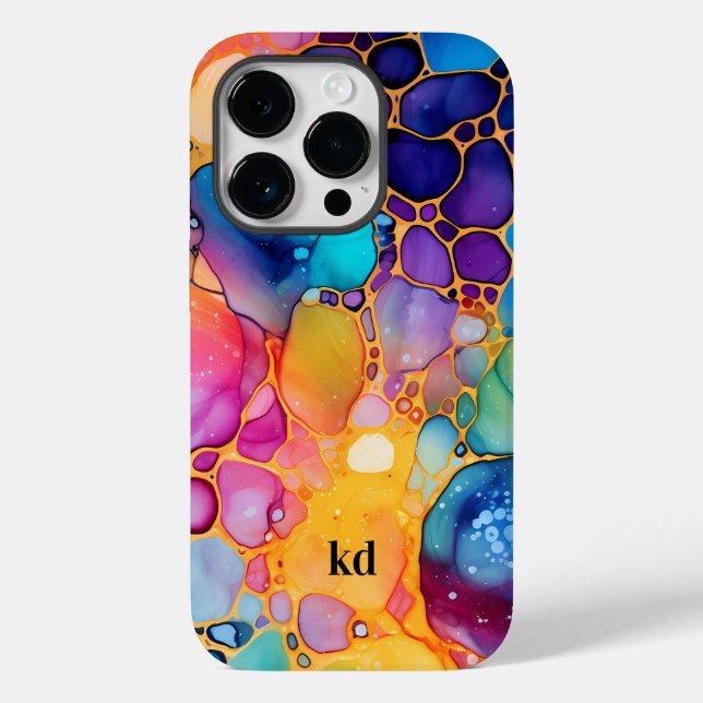 Colourful alcohol ink watercolors background Case-Mate iPhone case (Back)