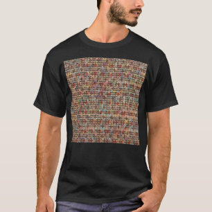 Colourful Alice In Wonderland Text Book Art T-Shirt