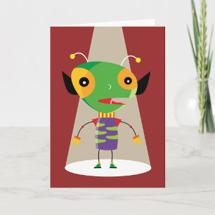 Colourful Alien Ant in Spotlight Quirky Sci-Fi  Card