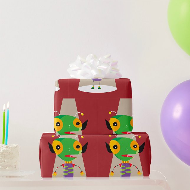 Colourful Alien Ant in Spotlight Quirky Sci-Fi  Wrapping Paper (Creator Uploaded)