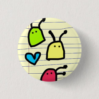 colourful alien blobs doodle 3 cm round badge