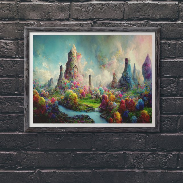 Colourful Alien Fantasy Nature Landscape Poster (Creator Uploaded)