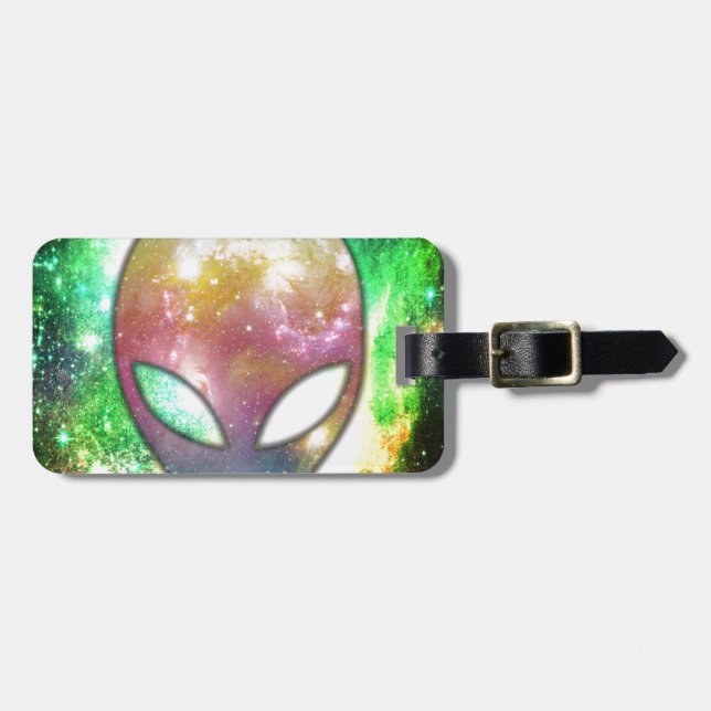 Colourful Alien Luggage Tag (Front Horizontal)