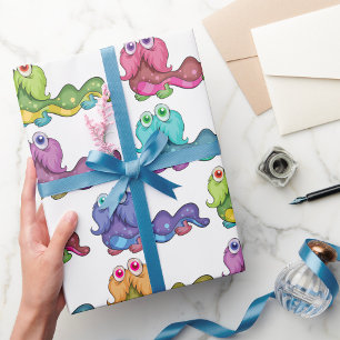 Colourful Alien Worms  Wrapping Paper