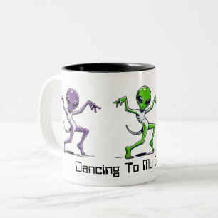 Colourful Aliens – Dancing to My Own Beat Two-Tone Coffee Mug