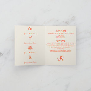 Colourful All in one Wedding Folded Invitation